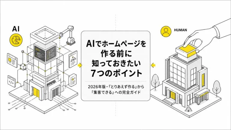 AIでホームページを作る前に知っておきたい7つのポイントと注意点【2026年版】